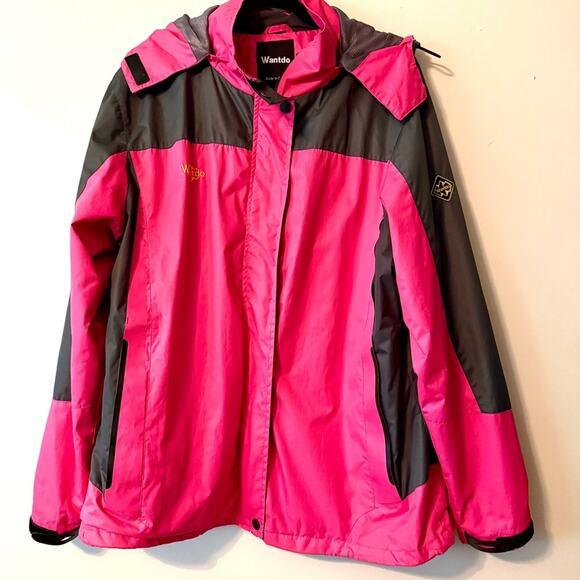 Wantdo Womens Pink Hooded Windbreaker XL Outdoors Athleisure Casual Hiking - Picture 1 of 14